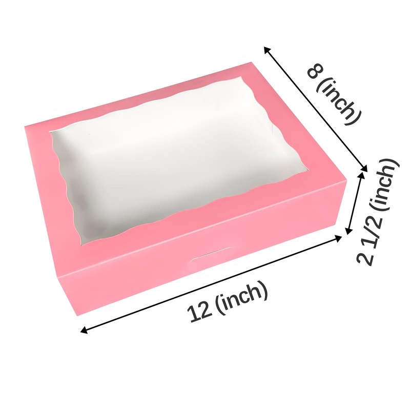 12x8x2.5 Inch Pink Auto Pop Up Bakery Pastry Donut Muffin Cookie Box 15 PCS gallery