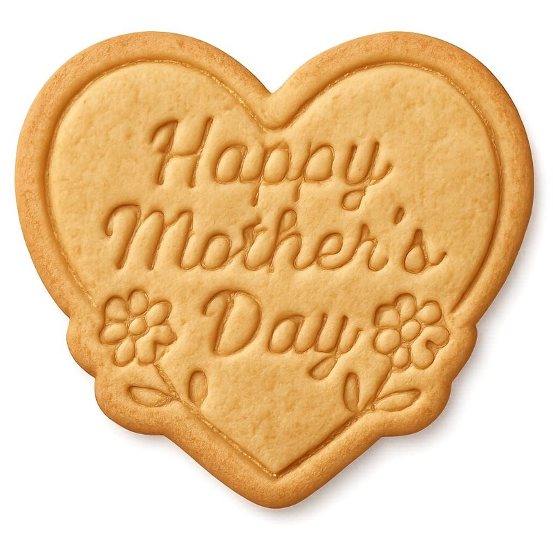 Mother’s Day Heart & Flowers Cookie Cutter & Stamp, Fondant & Clay – 4×3.7″ Prem