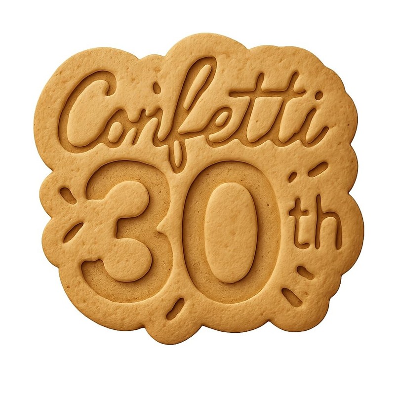 Confetti 30th Cookie Cutter & Stamp, Fondant & Clay – 4×3.5