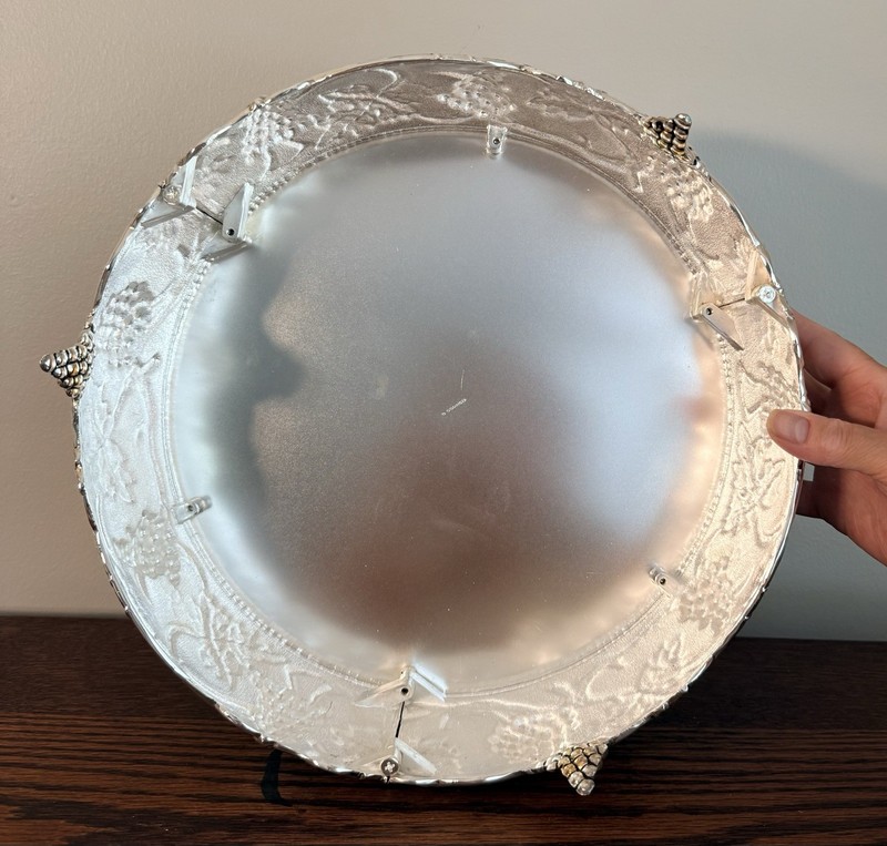 Godinger Silver Plated Mirrored Grape Cake Plateau Plate - Beautiful Piece! gallery