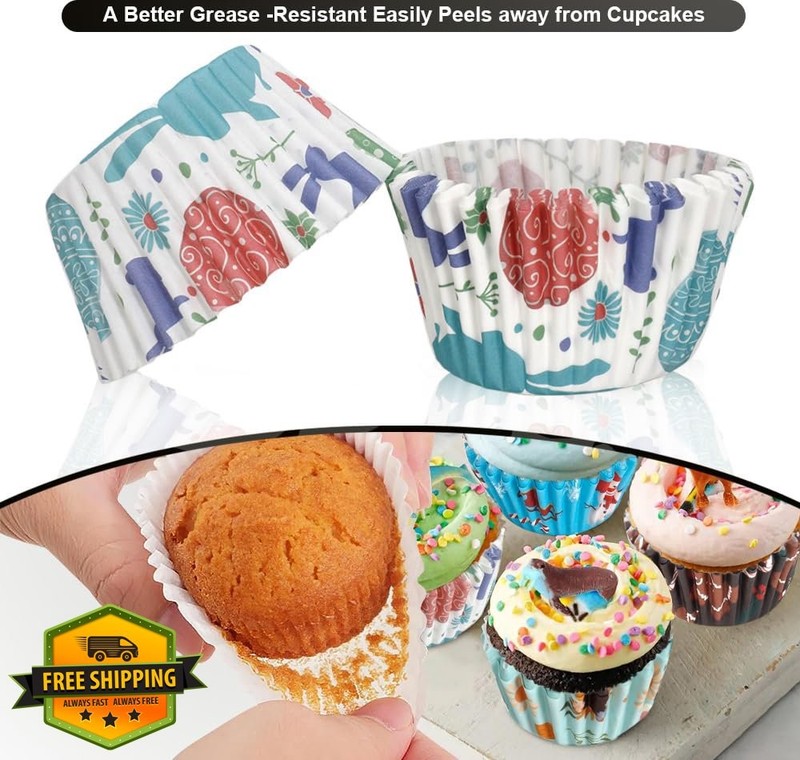 Kiopdse Easter Cupcake Liners Easter White gallery