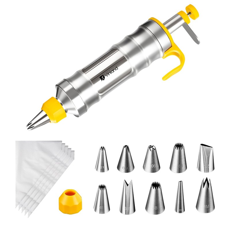 Dessert Decorating Syringe Set Icing Piping Kit Frosting Piping Kit Stainless…