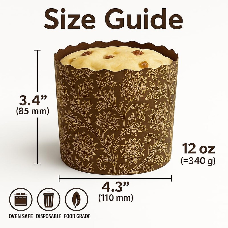 12 oz Kulich & Panettone Baking Molds – 12 Pack | Non-Stick Easter Bread Pape... gallery