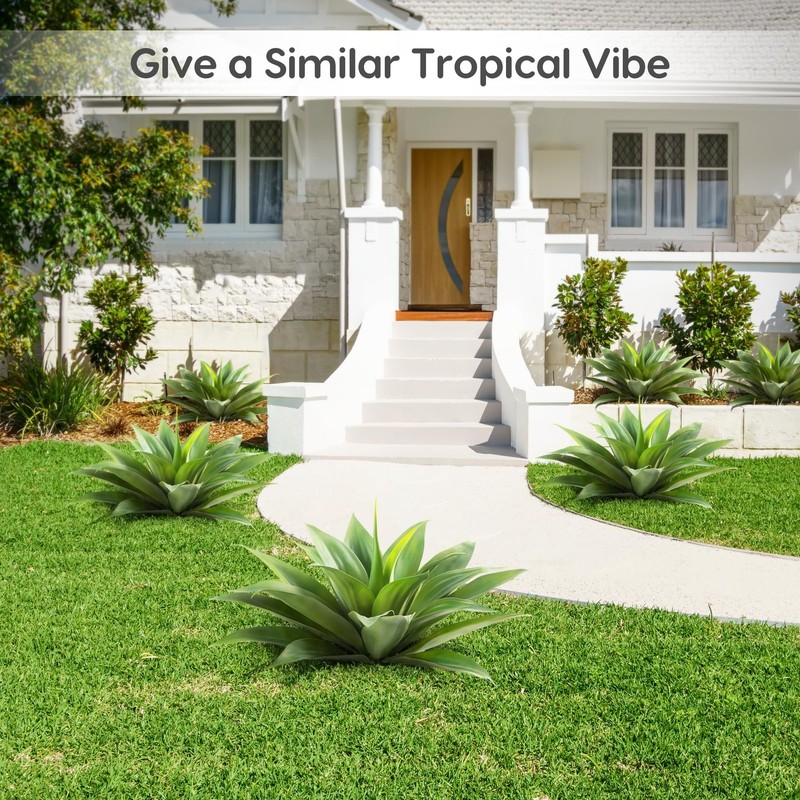 Velener 28 Inch Artificial Agave Plants Outdoor Set Large Fake Plants Indoor gallery