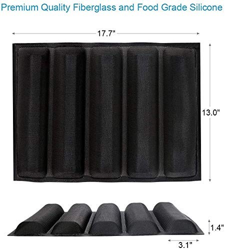 Silicone Bread Mold 5 Loaf Baking Mould Flexible Reusable Forms Shapes Non St... gallery