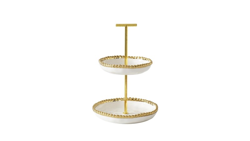 Mini 2 Tier Stand Golden Salerno Kitchen Gift 9 x 6 Inch CER2850WG