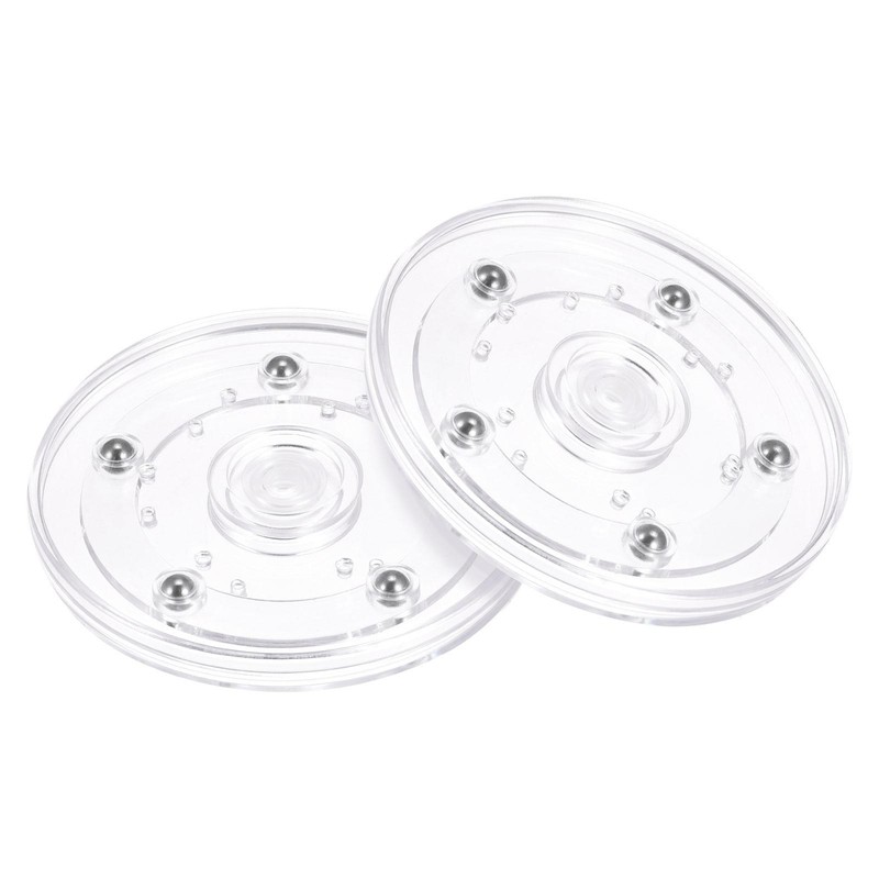 4inch Rotating Swivel Stand with Steel Ball Base Turntable Clear 2Pcs