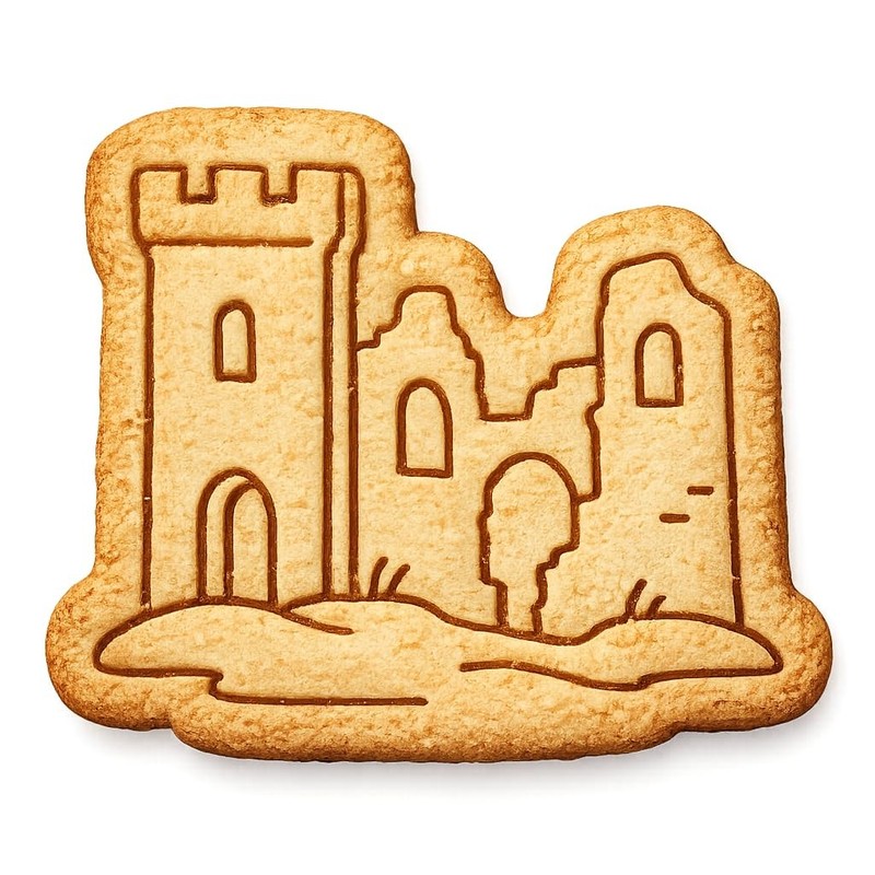 Decaying Castle Ruins Cookie Cutter & Stamp, Fondant & Clay – 4×3.4
