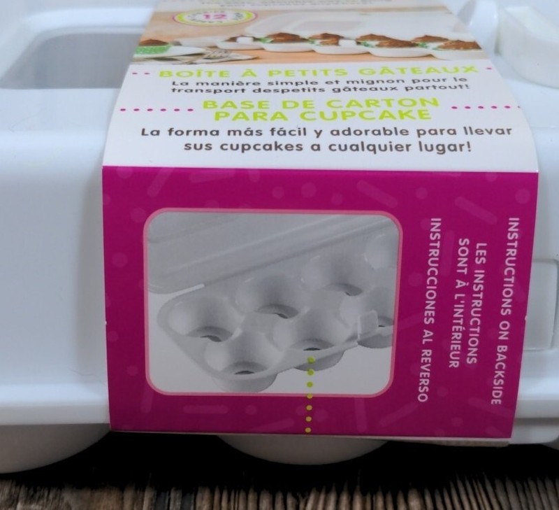 Bakelicious Cupcake Carton Carrier 1 dozen 12 White Handle NEW gallery