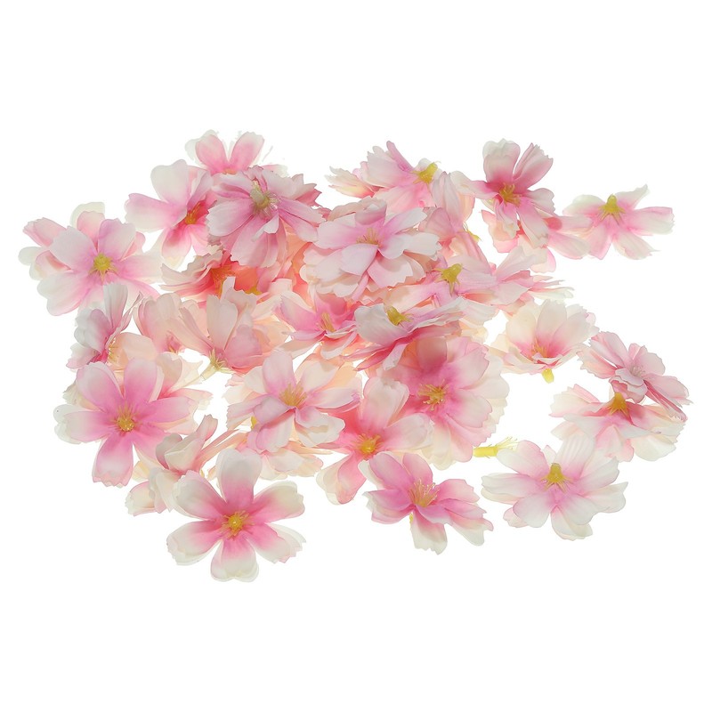 50Pcs 1.77″ Artificial Silk Plum Blossom Flower Heads Fake for DIY, Light Purple