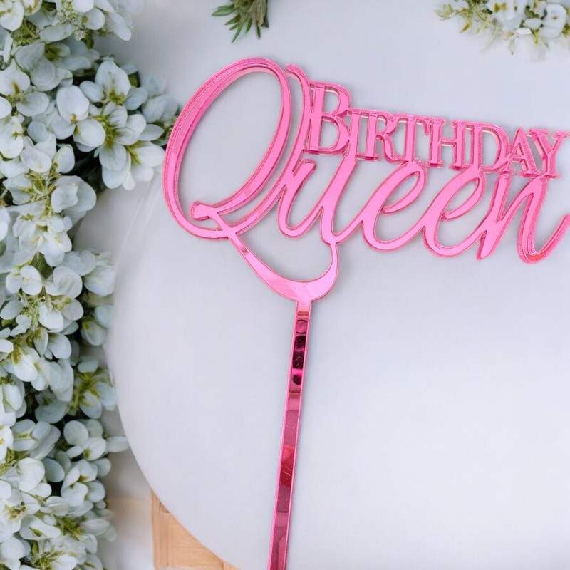 Acrylic Birthday Queen Cake Topper And Cake Charm Birthday Party Celebrations gallery