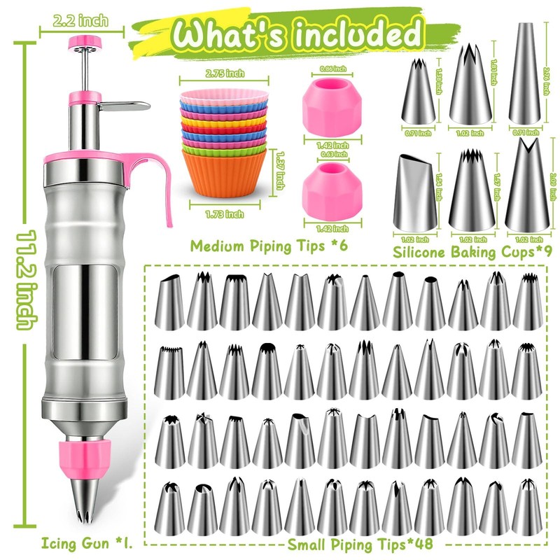 Dessert Decorating Syringe Set, Frosting Piping Kit Stainless Steels Cake Dec... gallery