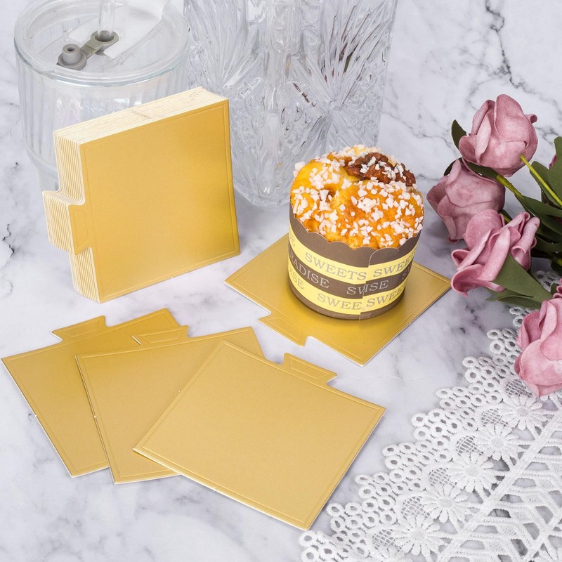 20pcs Square Cake Boards, Mini Cardboard Base for Pastries Cupcakes Cookies B... gallery