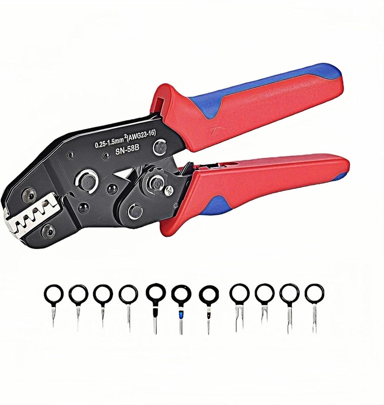 Ratchet Crimper Tool with Terminal Removal Kit | 45# Steel for AWG23-16