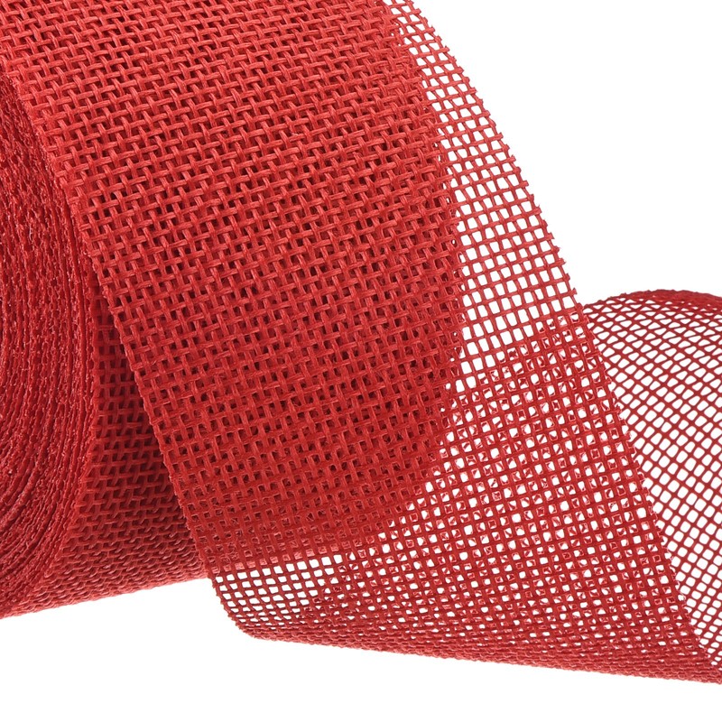 Burlap Ribbon,2 Inch Wide 10 Yards Burlap Wired Ribbon, Red gallery