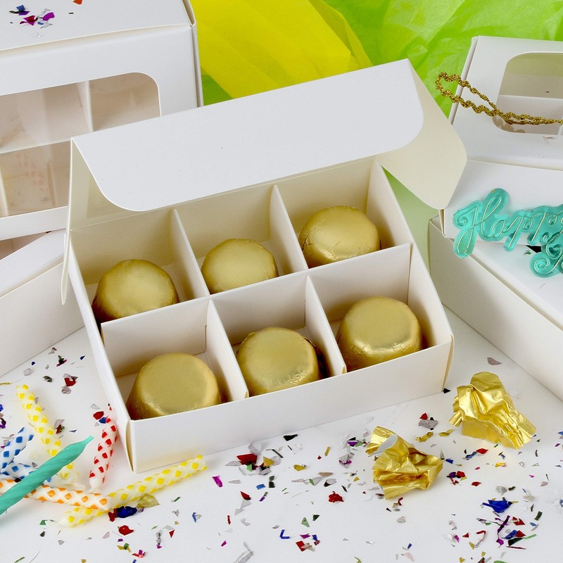 20-pack White Mini Candy Boxes with Window and Dividers | Chocolate Box | Tre... gallery