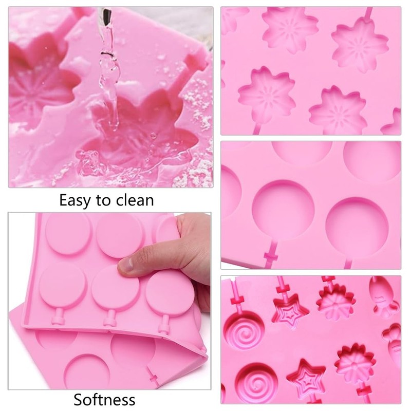 3 Pack Silicone Lollipop Molds 12 Cavity with Sticks Bags gallery