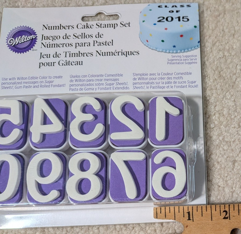 WILTON Classic Number Cake Stamp Set 10 Piece use w/ Rolled Fondant Sugar Sheets gallery