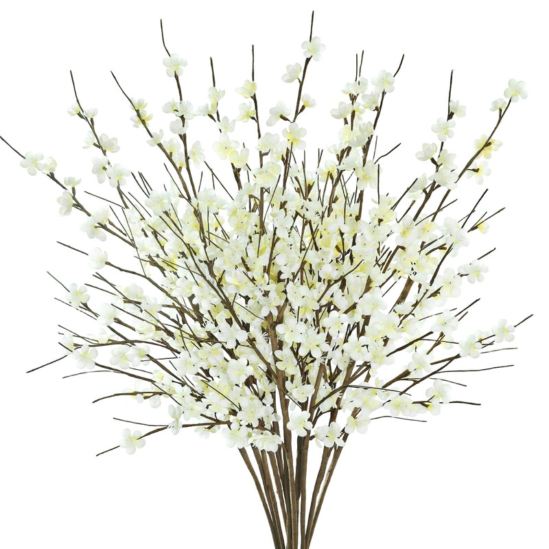 Krissing 12 Pcs Cherry Blossom Branches 39 Tall Artificial Cherry Blossom Stems