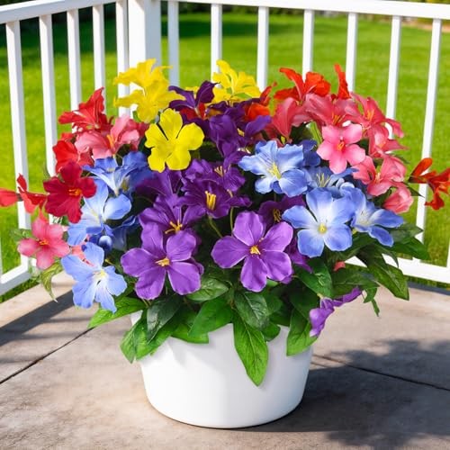 Artificial Flowers for Outdoor, Fake Silk Red+red+yellow+purple+pink+blue