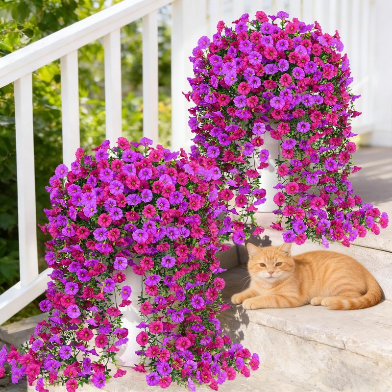 Yastouay Artificial Hanging Flowers For Outdoors Fake Hanging Flowers For gallery