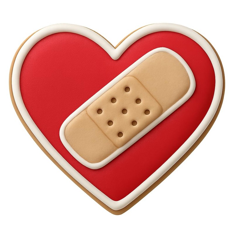 Heart with Bandage Cookie Cutter & Stamp, Fondant & Clay - 4x3.6 gallery