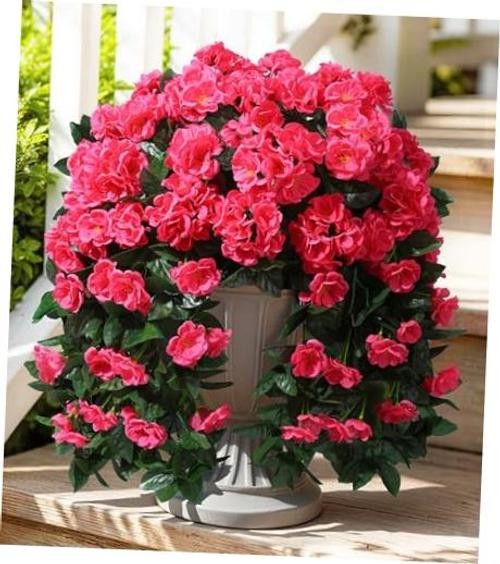 Faux Geraniums Artificial Flowers for Outdoors Summer Porch Outside Hotpink