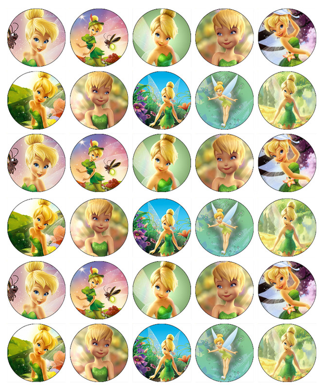 30x Tinkerbell Disney Cupcake Toppers Edible Wafer Paper Fairy Cake Toppers
