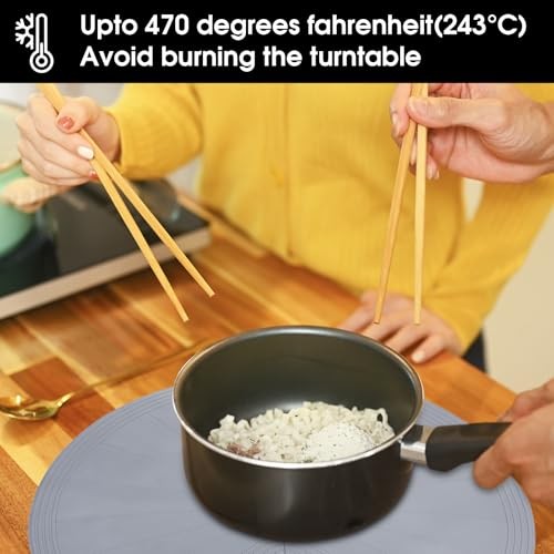 2 Pcs Lazy Susan Cabinet Liner, Non-Slip Silicone Mat for Kitchen Turntables, gallery