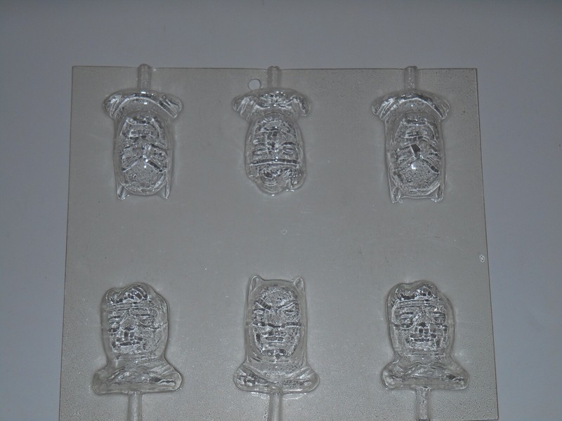 Vintage DC Comics BATMAN & ROBIN Character Chocolate Candy Lolli Pop 2 Mold Lot gallery