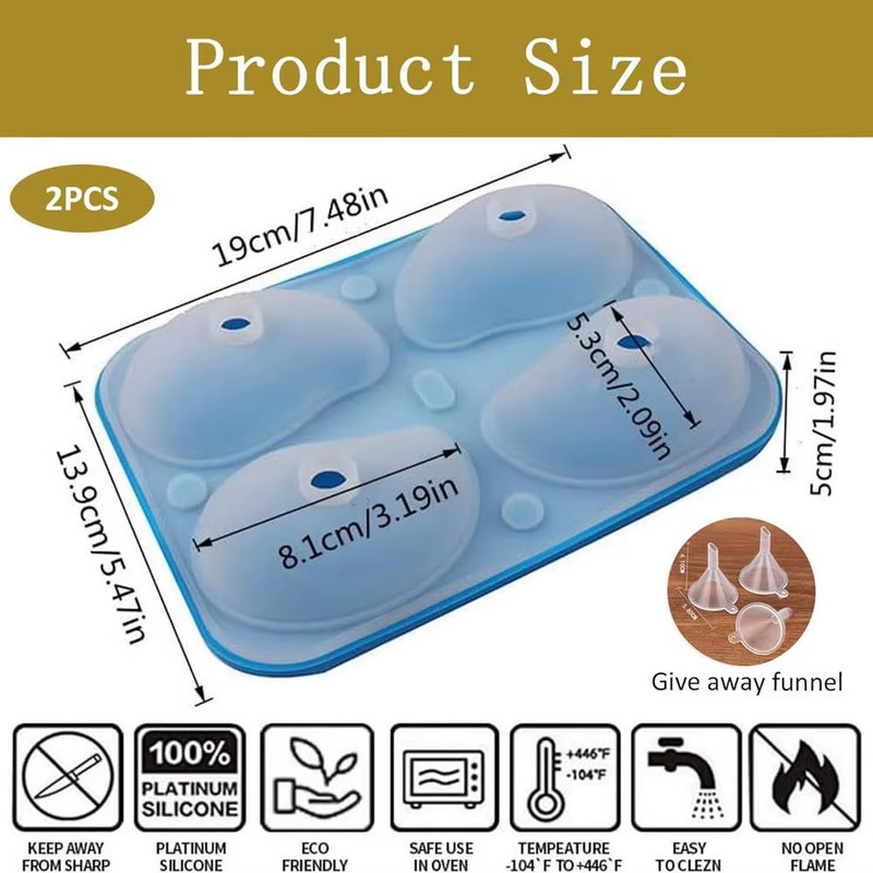3D Mango Silicone Mold 4-Cavity Food Grade Mousse Cake Molds Kitchen Baking Tool