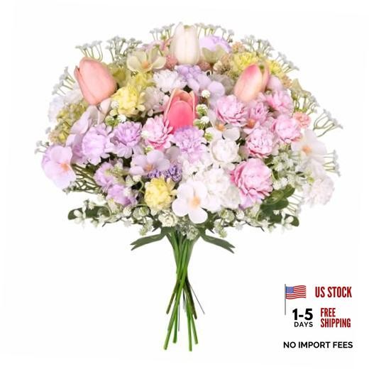 Florielle Artificial Hydrangea Bouquet Fake Silk Flower with Faux Multi Color