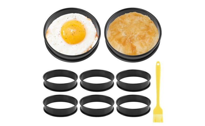 8pcs Crumpet Rings 4 Inch Nonstick English Muffin Ring Stainless Steel Tart gallery