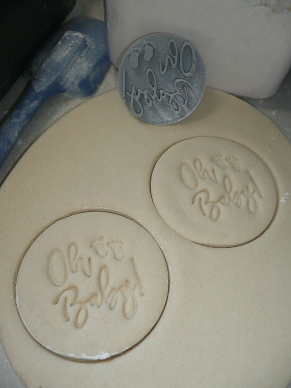 OH BABY WORDS WITH FEET SCRIPT FONT COOKIE STAMP EMBOSSER USA PR4004 gallery