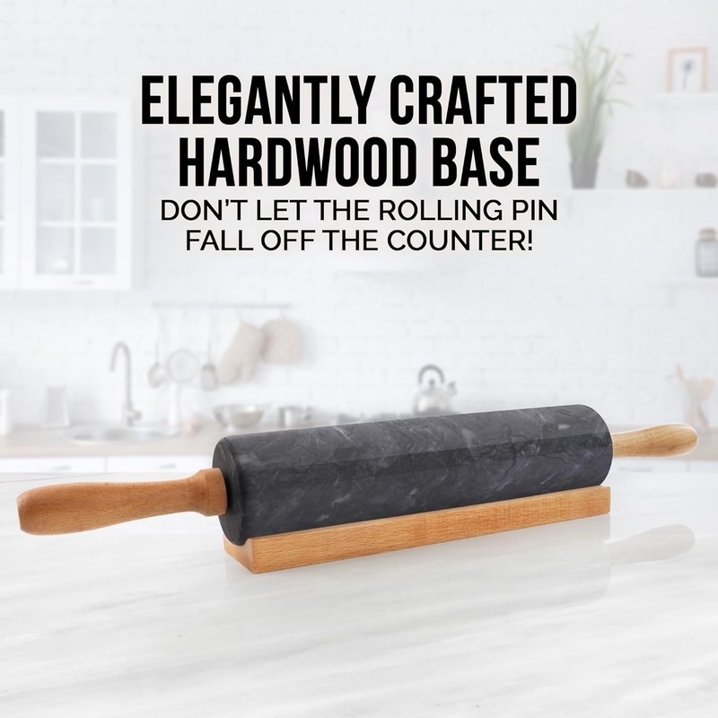 17-Inch Polished Marble Rolling Pin Set gallery