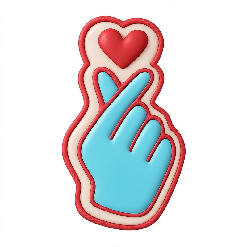 Finger Heart Hand Cookie Cutter & Stamp, Fondant & Clay – 2.2×4