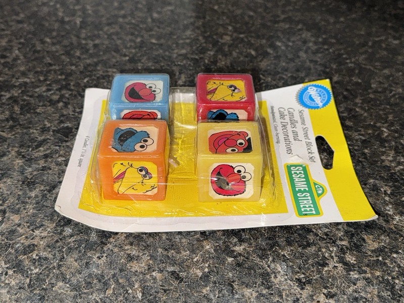 Vintage 1994 Sesame Street Wilton Block Cake Candles 4-Pack, Sealed gallery