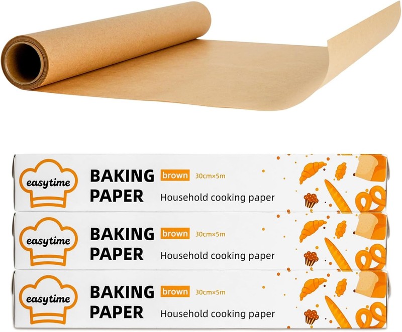 12in x 49ft Unbleached Parchment Paper Roll, High Temperature Resistant