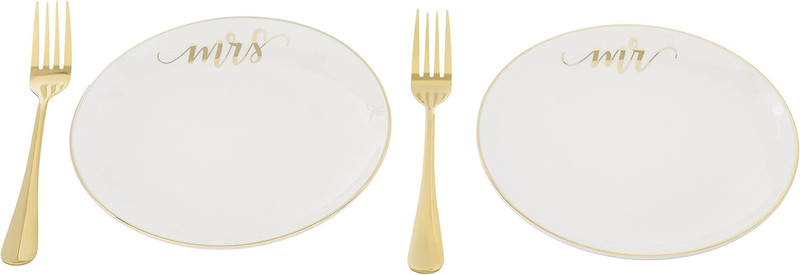 Mr and Mrs Cake Plates with 2 Forks Wedding Cake Ceremony Alternative Set (PL102 gallery