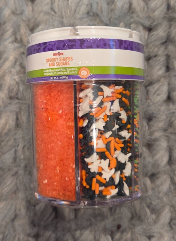 meijer spooky shapes & sugars 7.1 oz sprinkles halloween decoration baking