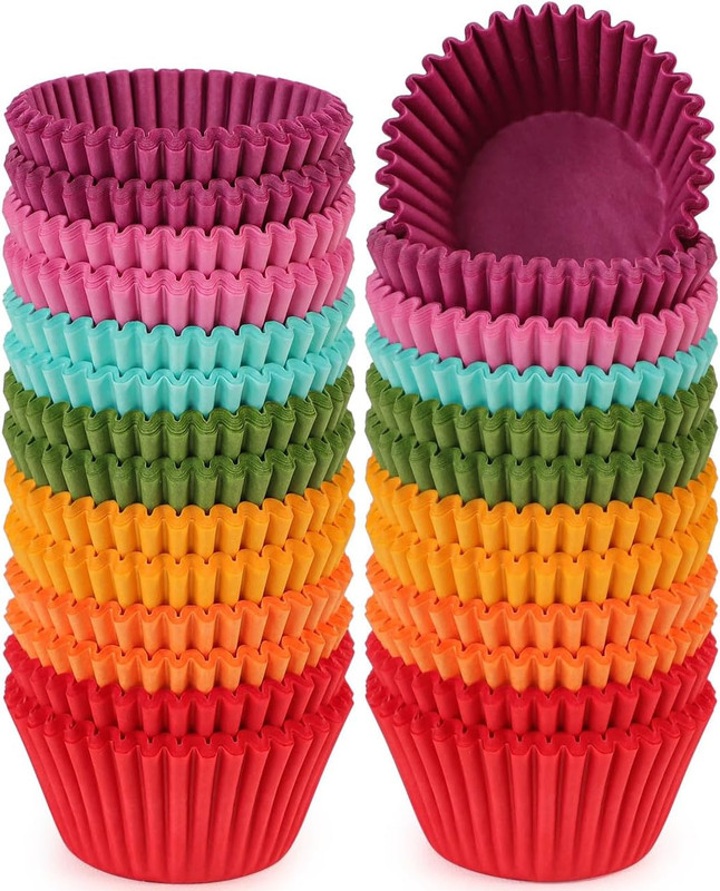 Colorful Mini Cupcake Liners 350 Counts – Grease-Proof Small Muffin Baking Cups,
