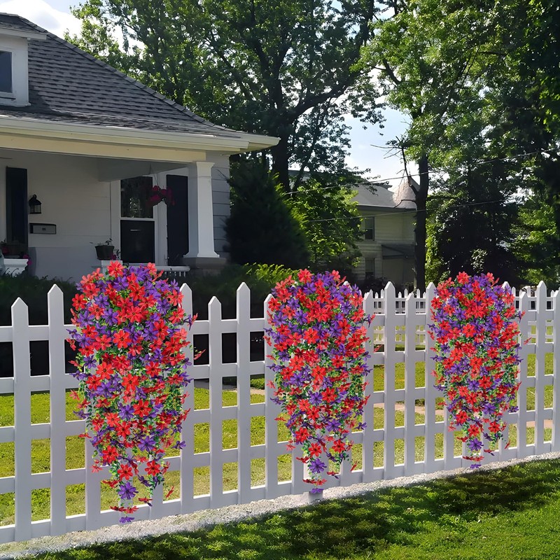 Hrobek 2 Pcs Artificial Hanging Flowers Outdoor Spring Summer Decoration Fake gallery