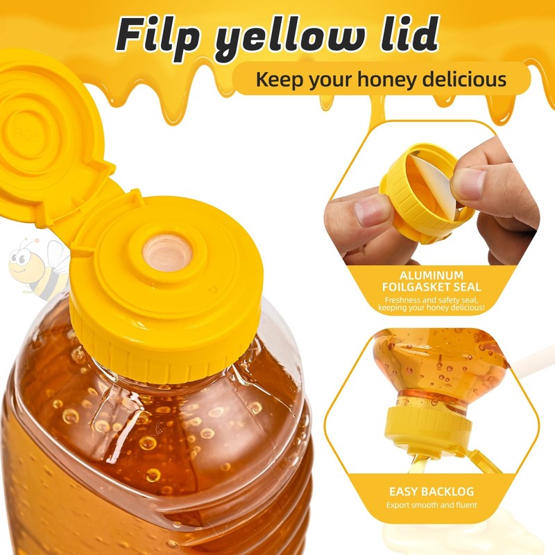 24 PCS 16 oz Honey Squeeze Bottles Leakproof FlipTop Caps Plastic Jars gallery