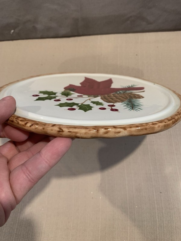 Sonoma Knollwood Hot Plate Holder Cake Plate Holder Cardinal Winter Theme gallery
