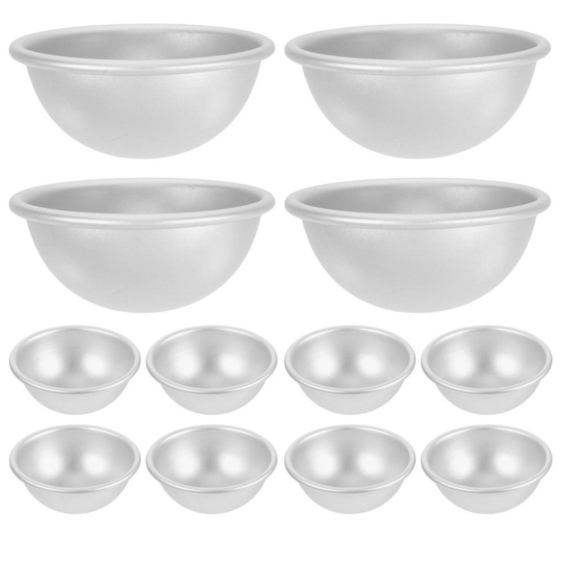 12pcs Hemisphere Cake Mold: Aluminum Alloy Nonstick Half Sphere Baking Pan –