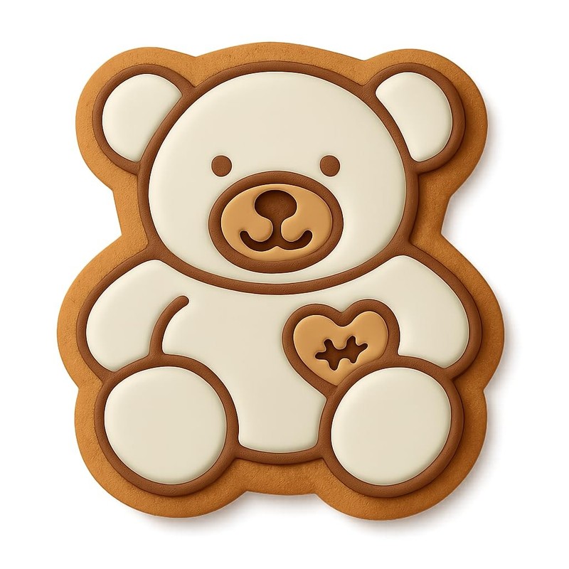 Teddy Bear Telltale Cookie Cutter & Stamp - 4x3.5 Fun Kitchen Baking gallery