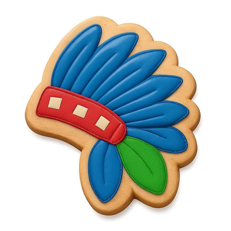 Feathered Headdress Cookie Cutter & Stamp, Fondant & Clay Cutter - 3.4x4" gallery