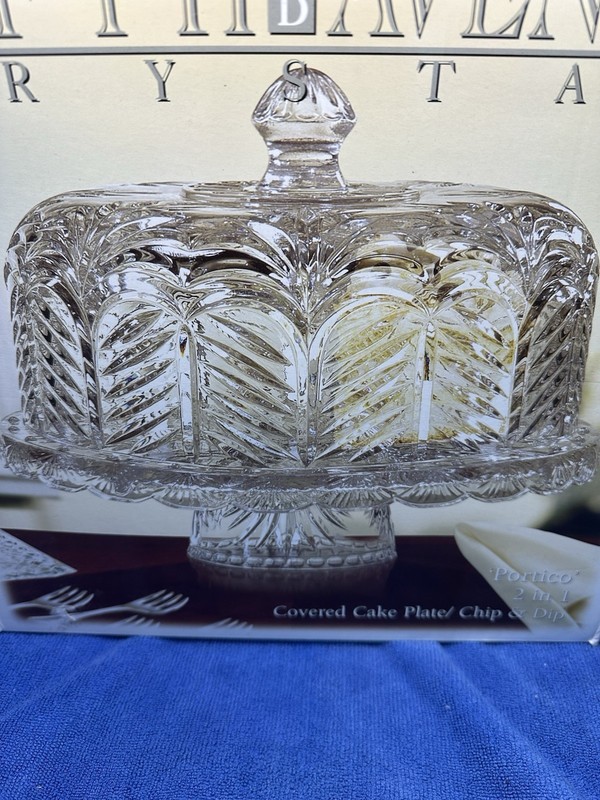 Portico 5th Avenue Crystal Covered Cake Stand 2 In 1 Chip And Dip Platter. gallery