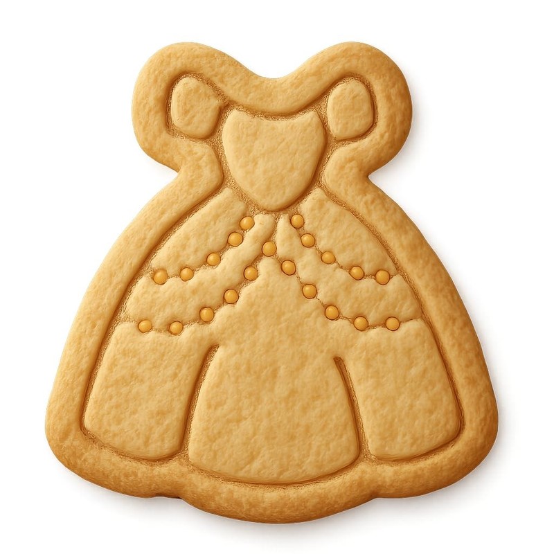 Crystal Beaded Princess Dress Cookie Cutter & Stamp - 4x3.5 gallery