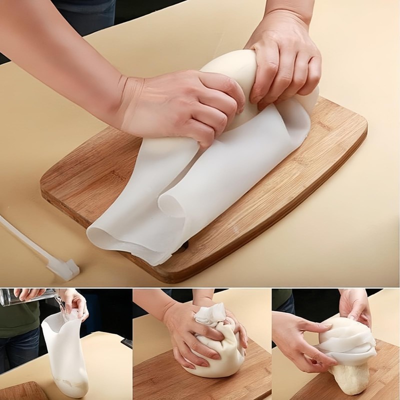 Silicone Kneading Bags Set 2 Sizes with Scraper & Brush - Food Grade Reusable... gallery